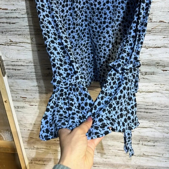 H&M open back high neck floral blouse size 6 - Picture 5 of 11